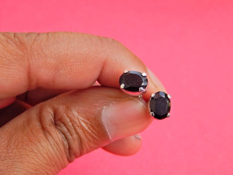 Black Onyx Earring stud 925 Sterling Silver Jewelry Earring stud With Gemstone Black Onyx faceted For Girls & Women gift item E0067-GS