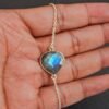 labradorite bracelet-925 Sterling Silver Jewelry- Minimalist Handmade Bracelet - For Girls & Women Gift bracelet BR0107-GS
