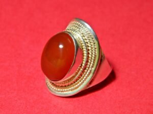 Natural Carnelian ring in Silver, 925 Sterling silver jewelry, Handmade ring ,Vintage and oriental Ring R0166-GS