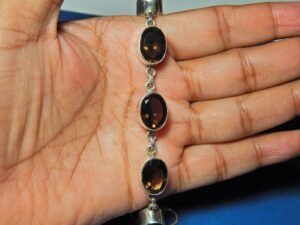 Smoky -925 Sterling Silver- Jewelry bracelet with gemstone Smoky faceted Gift for her BR0086-GS