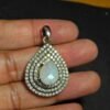 Moonstone, Rainbow zircon Gemstone Pendant ,Silver Pendant, Jewelry, Sterling Silver Pendant Gift, 925k, Handmade Moonstone gemstone Pendant P0063-GS