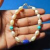 Pearl, Turquoise And Lapis Lazuli Bracelet-925 Sterling Silver Jewelry Bracelet-fine Bracelet, For Girls & Women Gift item BR0136-GS