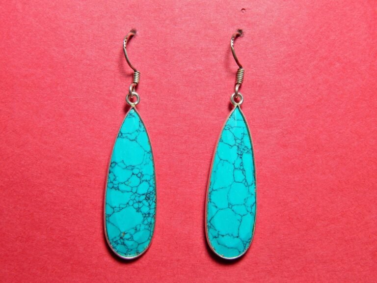 Turquoise Earring -925 Sterling-Silver Earring -Gift-Handmade Earring-Gemstone Turquoise Earring -Gift for her E0642-GS