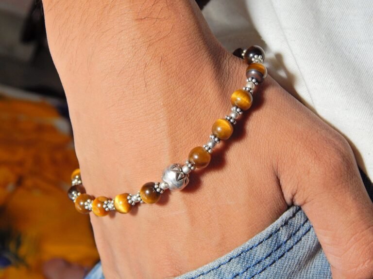 Natural Tiger's Eye Bracelet in 925 Sterling Silver | Gemstone Bracelet | 925 Silver Bracelet | Beaded Bracelet | Crystal Bracelet BB0008-GS