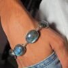 Natural Blue Fire Labradorite Bracelet-925 Sterling Silver Jewelry With Gemstone Labradorite Bracelet- For Girls & Women Gift item BR0101-GS