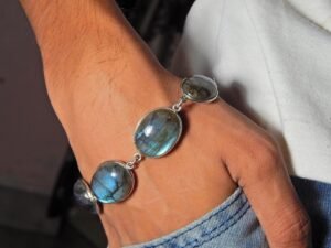 Natural Blue Fire Labradorite Bracelet-925 Sterling Silver Jewelry With Gemstone Labradorite Bracelet- For Girls & Women Gift item BR0101-GS