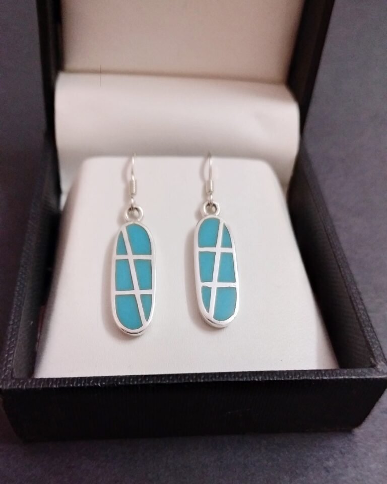 Turquoise Earring -925 Sterling-Silver Earring -Gift-Handmade Earring-Gemstone Turquoise Earring -Gift for her E0754-GS