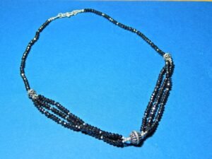 Black Spinal Beaded Necklace-925 sterling silver- jewelry Necklace-gemstone-Handmade-Black Onyx-Gift for her NL0138-GS
