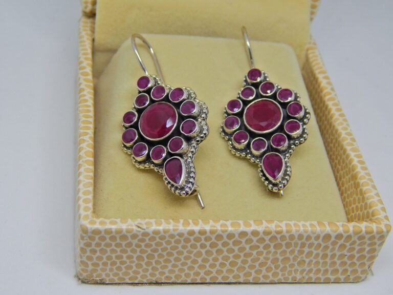 ruby Stud Earring, 925 Sterling Silver Jewelry With gemstone For Girls & Women Gift item handmade earring gift for her E0220-GS