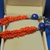 Natural Turquoise, Lapis, Coral Bracelet-925 Sterling Silver Jewelry With Gemstone Coral Bracelet- For Girls & Women Gift item BR0138-GS