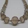Genuine Sparkling Smoky And Lemon Quartz Beaded Necklace, 925 Sterling Silver Jewelry, Gift For her, Natural Gemstone Jewelry NL0102-GS