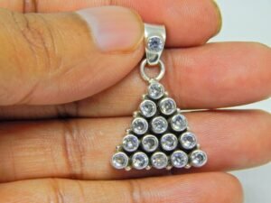 Zircon pendant, silver jewelry pendant 925 sterling silver, Zircon Jewelry, gift for girls & women P0058-GS