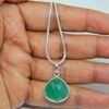 Pendants Green Onyx pendants In 925 Sterling Silver Bracelet with snake silver chain, For Her handmade pendant NL0071-GS