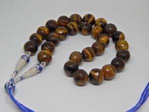 Natural Tiger's Eye 14 mm Faceted Beaded Gemstone Necklace For Girl And Women, Wedding jewelry handmade necklace NL0013-GS