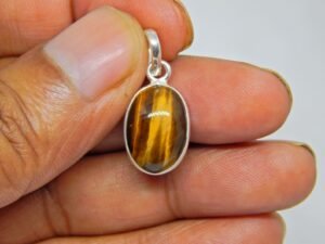 Tiger's eye Pendant ,925 sterling silver pendant-silver jewelry-gemstone Tiger's eye-gift for her P0045-GS