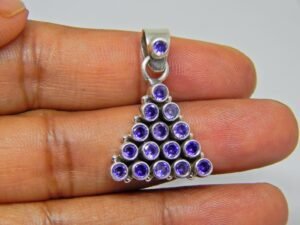Natural Amethyst pendant,925 Sterling Silver Jewelry Pendant With Gemstone Amethyst cut For Girls & Women Gift Rings P0060-GS