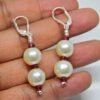White Fresh Water pearl 925 Streling silver Earring pearl gemstone Handmade Earring Gift for her E0095-GS