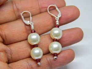 White Fresh Water pearl 925 Streling silver Earring pearl gemstone Handmade Earring Gift for her E0095-GS