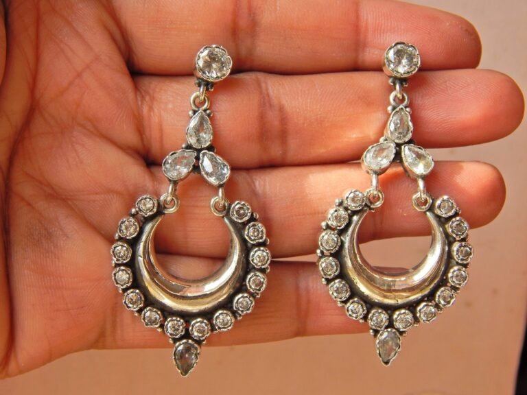 White Topaz Earring ,925 Sterling Silver Jewelry earring stud With gemstone White Topaz faceted for Girls & Women gift item E0125-GS