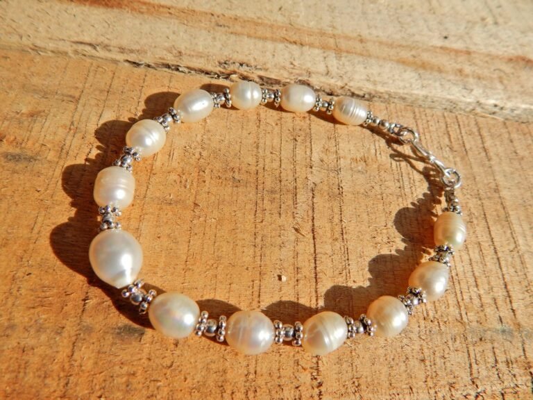 Natural Pearl bracelet | 925 Sterling Silver | Freshwater Pearl |Pearl Silver Bracelet | Beaded Bracelet | June Birthstone | Dainty Bracelet BB0003-GS