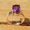 Natural Amethyst Rings ,925 Sterling Silver Jewelry ring with gemstone Amethyst Faceted ,Gift for her R0119-GS