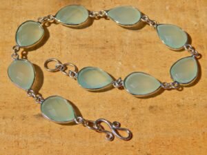 Blue Onyx Gemstone Bracelet, 925 Sterling Silver Bracelet Gemstone Bracelet , Blue Onyx Handmade Gemstone Bracelet Gift BR0095-GS