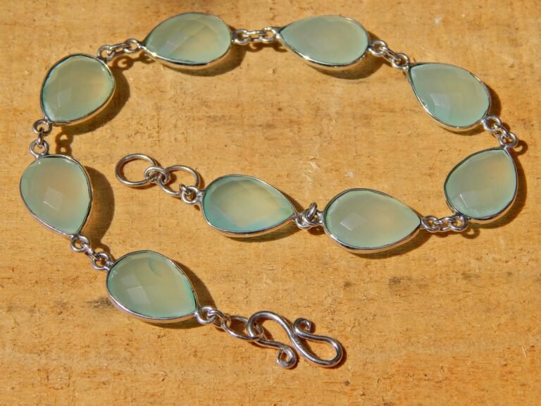 Blue Onyx Gemstone Bracelet, 925 Sterling Silver Bracelet Gemstone Bracelet , Blue Onyx Handmade Gemstone Bracelet Gift BR0095-GS