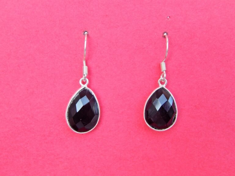 Black onyx earring, 925 sterling silver jewelry, gemstone jewelry, handmade earring, women earring, gift for her E0482-GS