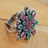 Natural Ruby, Emerald 925 Sterling Silver Ring, Handmade ring, gift item, Pave cut ring, vintage ring, women ring, wedding ring R0202-GS