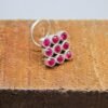Natural Ruby Nose Stud In 925 Sterling Silver | Silver Nose Ring | Nose Stud | Ruby Nose Ring | Round Nose Stud | Flower Nose Stud NR0007-GS