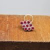 Natural Ruby Nose Stud In 925 Sterling Silver | Silver Nose Ring | Nose Stud | Ruby Nose Ring | Round Nose Stud | Flower Nose Stud NR0006-GS