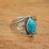 Turquoise Ring, Sterling Silver Ring for Women, Statement Ring with Stone, Gemstone Boho Ring, Bohemian Jewelry, Natural Turquoise Ring R0321-GS