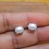 Natural White Fresh Water Pearl Earring stud-925 Sterling Silver Jewelry earring stud with gemstone Pearl for Gift For her E0043-GS