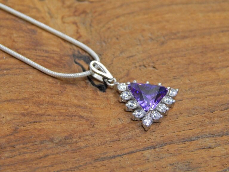 Amethyst Pendant Necklace , 925 Silver Necklace , Amethyst Necklace , Teardrop Necklace , Dainty Pendant , Bridesmaid Necklace , Gift Item P0039-GS