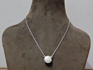 Dainty Pearl Stacking Necklace in 925 Silver Bezel Necklace Wedding Necklace Fresh Water Pear Necklace Gift For Her Minimalist Necklace NL0104-GS