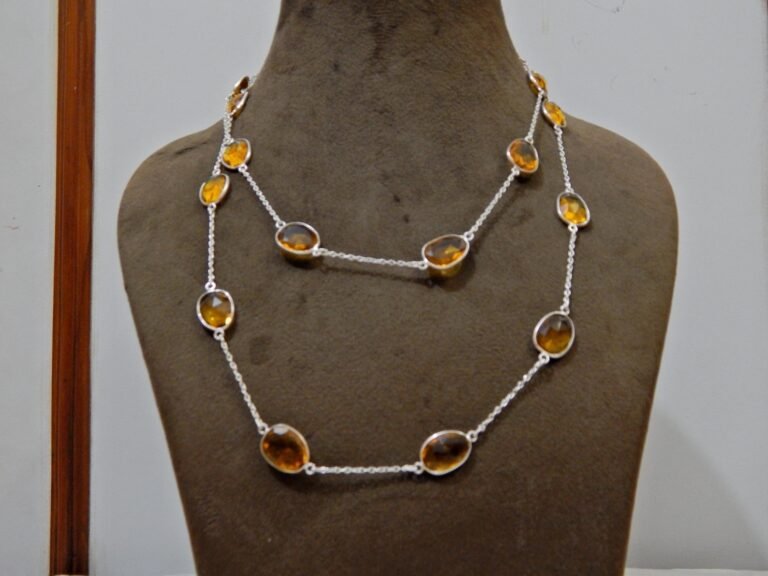 Citrine Bezel Necklace !!! 925 Sterling Silver Jewelry With Gemstone citrine necklace faceted For Girls & Women Gift item NL0238-GS