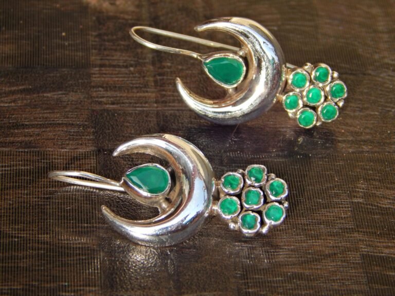 Green Onyx Earring -925 Sterling Silver Jewelry earring with gemstone green onyx faceted for Girls & Women E0373-GS