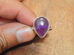 Natural Amethyst Ring in 925 Sterling Silver, Engagement Ring ,Men's Gift Ring Amethyst Jewelry handmade ring R0127-GS
