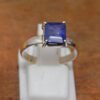 Natural Blue Sapphire Ring in 925 Sterling Silver, Engagement Ring ,Men's Gift Ring, Oxidized Ring, Blue Sapphire Jewelry handmade ring R0122-GS