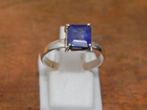 Natural Blue Sapphire Ring in 925 Sterling Silver, Engagement Ring ,Men's Gift Ring, Oxidized Ring, Blue Sapphire Jewelry handmade ring R0122-GS