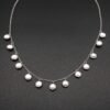 100% Natural coin shape pearl necklace in 925 sterling silver, precious necklace, 925 silver necklace, vintage necklace, bezel necklace NL0284-GS