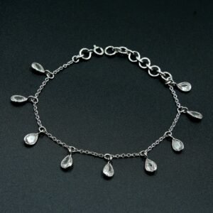 Dainty Bracelet, zircon Bracelet, Teardrop Bracelet, Wedding Jewelry, Minimalist Bracelet, Gift Item, Adjustable Bracelet, Gift For Her BR0106-GS