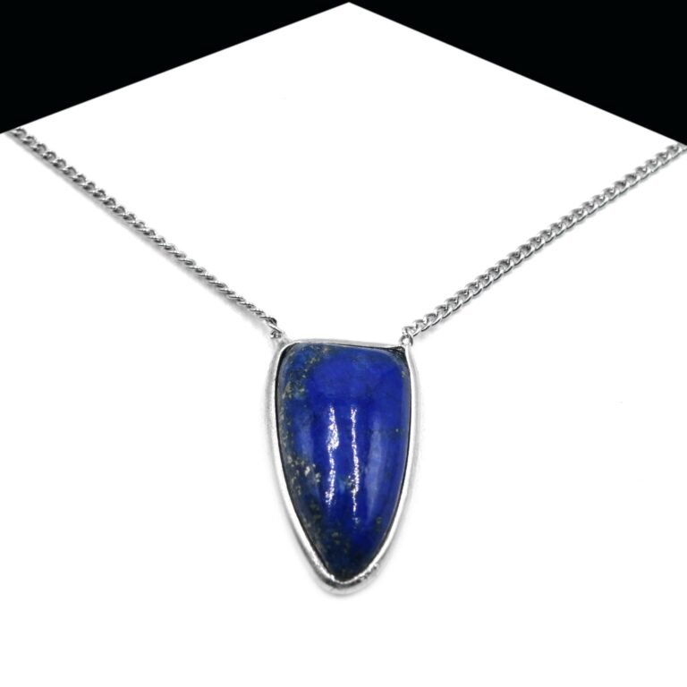 Natural Lapis Lazuli Bezel Necklace 925 Sterling Silver Jewelry With Gemstone lapis necklace For Girls & Women Gift item NL0256-GS