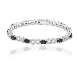 Natural Sapphire Bracelet in 925 Sterling Silver | Tennis Bracelet | Gemstone Bracelet | Sapphire Jewelry | September Birthstone | Gift Item BR0168-GS