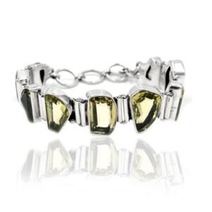 Natural Citrine -925 Sterling Silver- Jewelry bracelet with gemstone Citrine faceted Gift for her fancy shape BR0085-GS