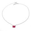 Dainty Hexagonal Necklace , Natural Ruby Necklace , 925 Sterling Silver , Wedding Necklace , Minimalist Necklace , Gift For Her , Gift Item NL0139-GS