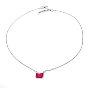 Dainty Hexagonal Necklace , Natural Ruby Necklace , 925 Sterling Silver , Wedding Necklace , Minimalist Necklace , Gift For Her , Gift Item NL0139-GS
