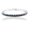 Natural Emerald Ruby, Sapphire Bangle, Silver jewelry,925 Sterling Silver Bangle, Gift, Handmade Bangle, Gemstone Bangle-Size 2-6 B0018-GS