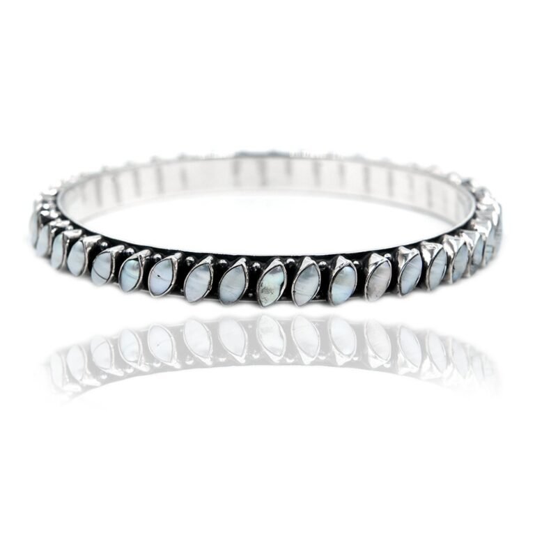 Natural Fresh water pearl Bangle, Silver jewelry,925 Sterling Silver Bangle, Gift, Handmade Bangle, Gemstone Bangle-Size 2-6 B0019-GS