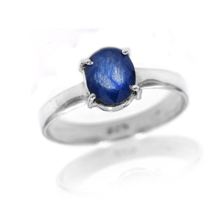 Natural Blue Sapphire in 925 Sterling Silver, Engagement Ring Gift Ring, Blue Sapphire Jewelry handmade ring gift for her R0030-GS